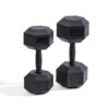 Hexagonal dumbbell 37,5kg Black – Bild 2